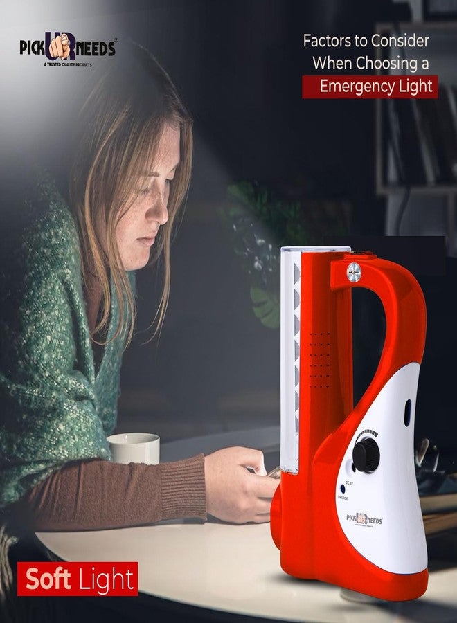 Pick Ur Needs Rechargeable Emergency 2 In1 Home LED Torch Lantern Lamp Light with 24 SMD Light Torch (Red) - Image 5